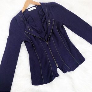 Anthropologie Women's Purple Cardigan with Zipper by Charlie & Robin